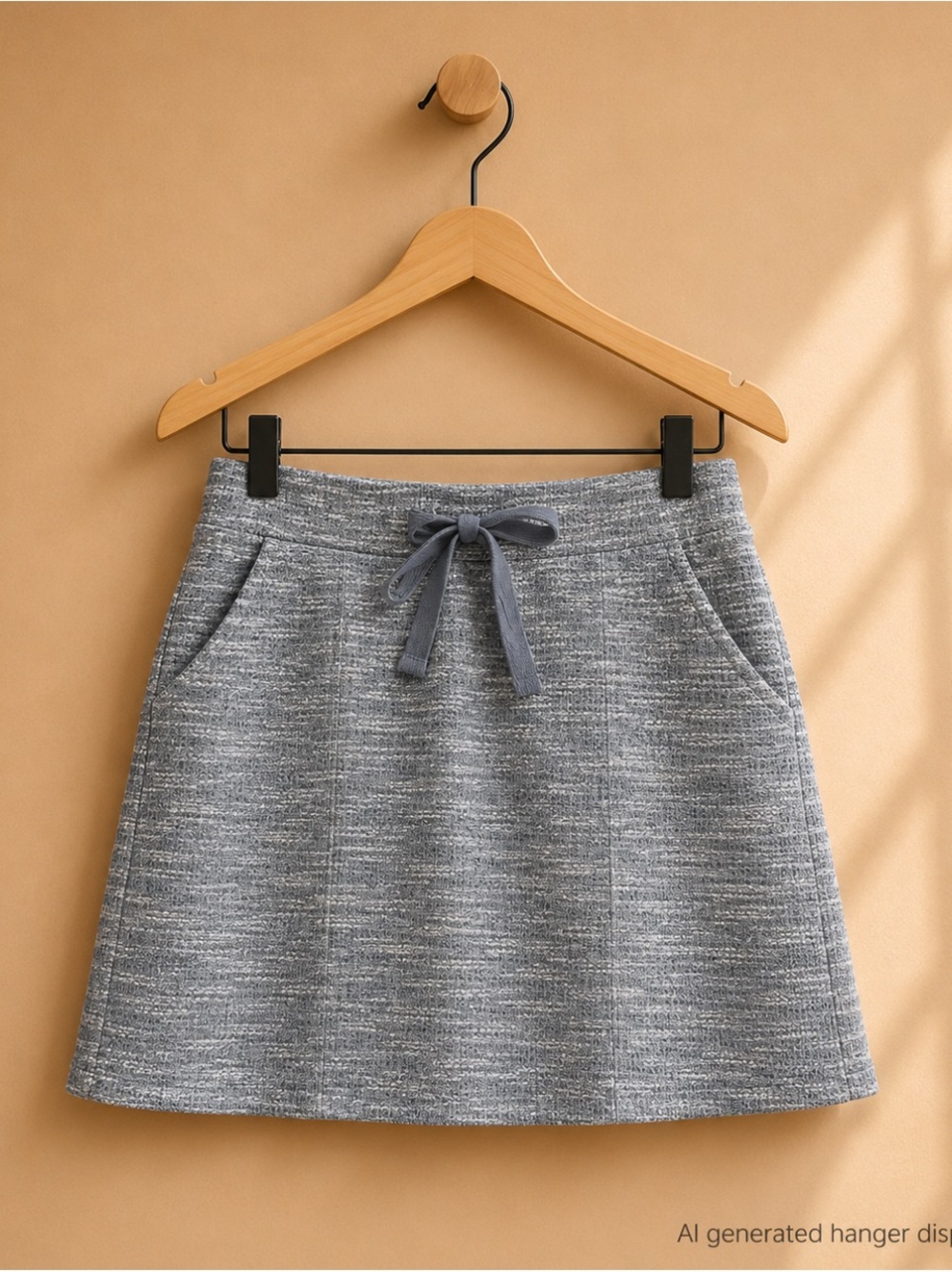 LOFT Gray Knit Drawstring Skirt
